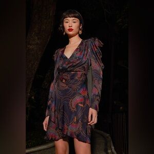 FARM RIO Toucans Mini Wrap  Dress